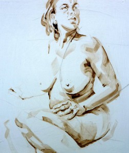 Nude Self 01| Acrylic on wooden panel | 70x50 cm