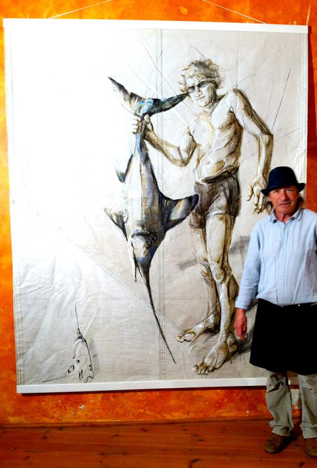Jose Luis, painting Fisherman and Tool, La Palmera