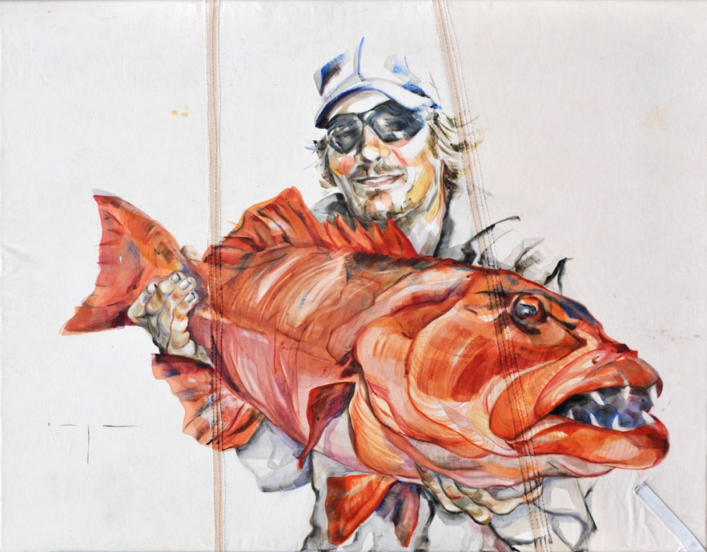 Fisherman 03 | Acrylic on sailcloth | 70x90 cm | Loris Teguise Lanzarote ES