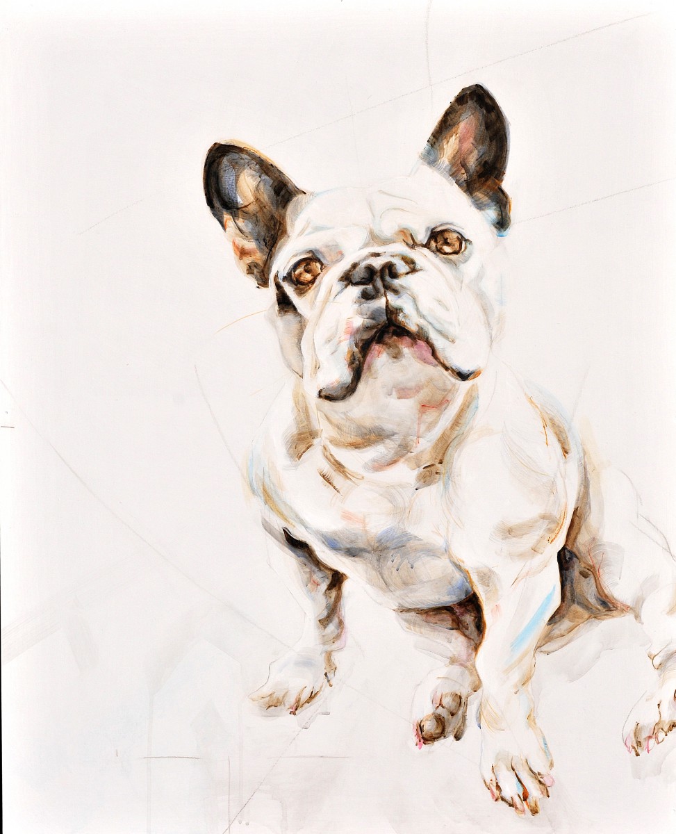 Tristan French Bulldog | acrylic on wooden panel 90x120cm | commission