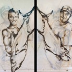 Fisherman Double sided 01 | Acrylic on sailcloth | 90x187 cm