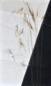 Grasses on sail | acrylic, pencil on sail | 70x100cm