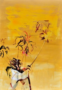 Flowers in Vase Yellow| Acrylic on wooden panel | 90x120 cm