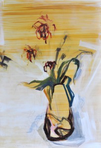 Flowers in Vase (Hare)| Acrylic on wooden panel | 90x120 cm