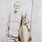 SOLD | Fisherman 09 | Acrylic on sailcloth | 80x90 cm | Kunstuitleen Alkmaar