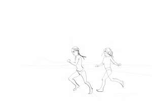 Maxi and Oli Running at Famara beach