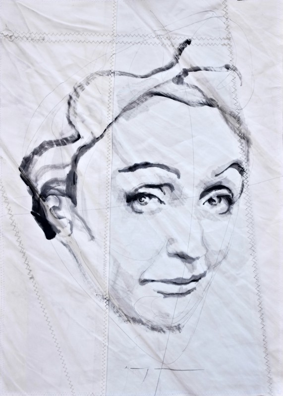 Edith Piaf, portrait painting drawing