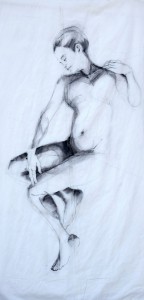 Woman Model Sail 01 | Acrylic/charcoal on sailcloth | 90x200 cm