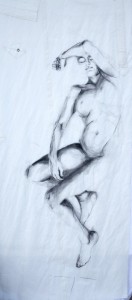 Woman Model Sail 04 | Acrylic/charcoal on sailcloth | 90x200 cm