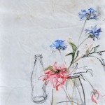 Flowers in Pot with Bottle on Sail