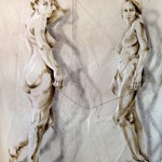 Dos Amigas | Acrylic on sailcloth | 180x225 cm | white wooden frame top&bottom