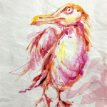 Gallery Culture of Yinbao Guangzhou Gallery China | Seagull in Pinks | Acrylic paint on sail | 50x70 cm