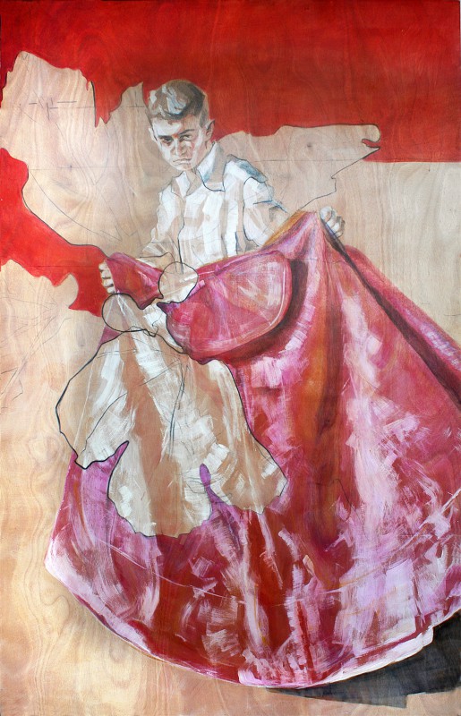 Alberto Young Bullfighter Torero | acrylic on wooden panel | 120x240 cm