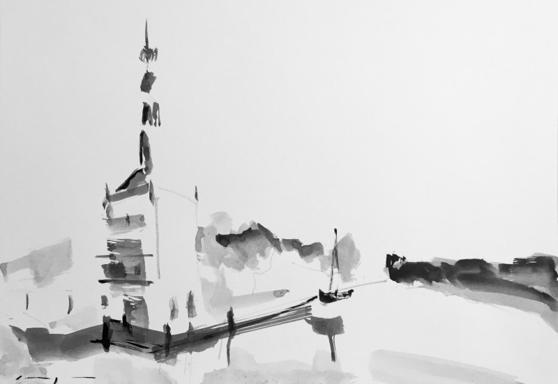 Accijnstoren Alkmaar Netherlands |Ink on paper | A3