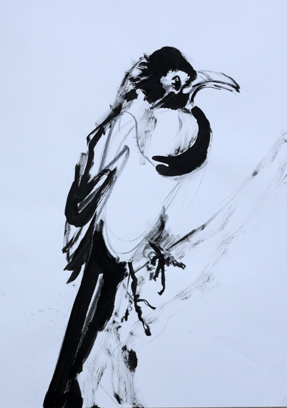 Sketch / study painting for Wallpaper Birds | acrylic on A3 paper - 03