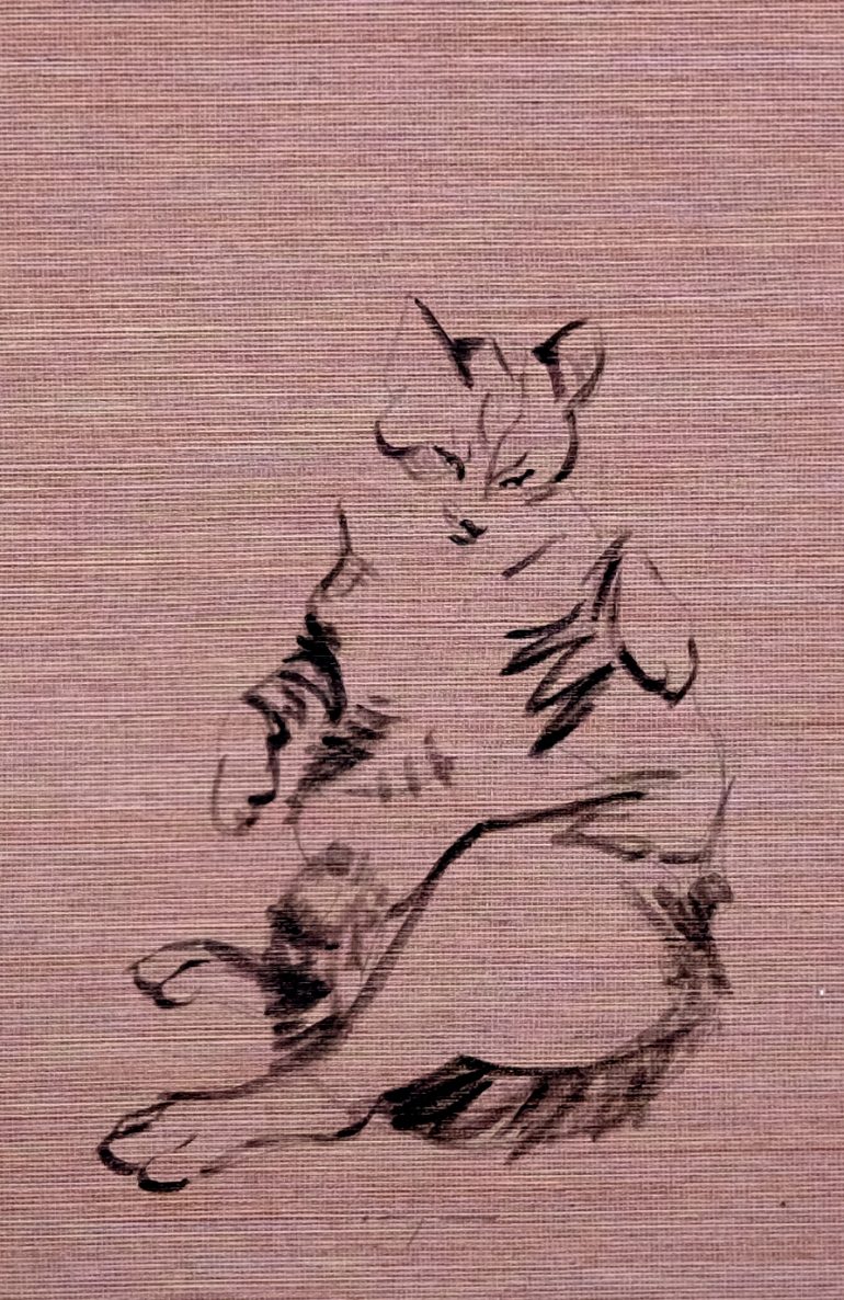 Koetzier van Hooff | Wallpaper Series | Cat on Taupe | Artwork