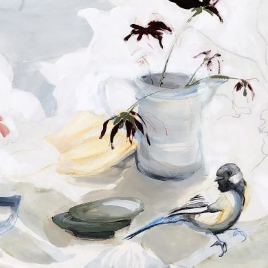 Birds and Flowers Still life | Detail Original Artwork