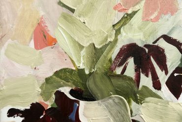 White Pot Dark Flowers | original artwork