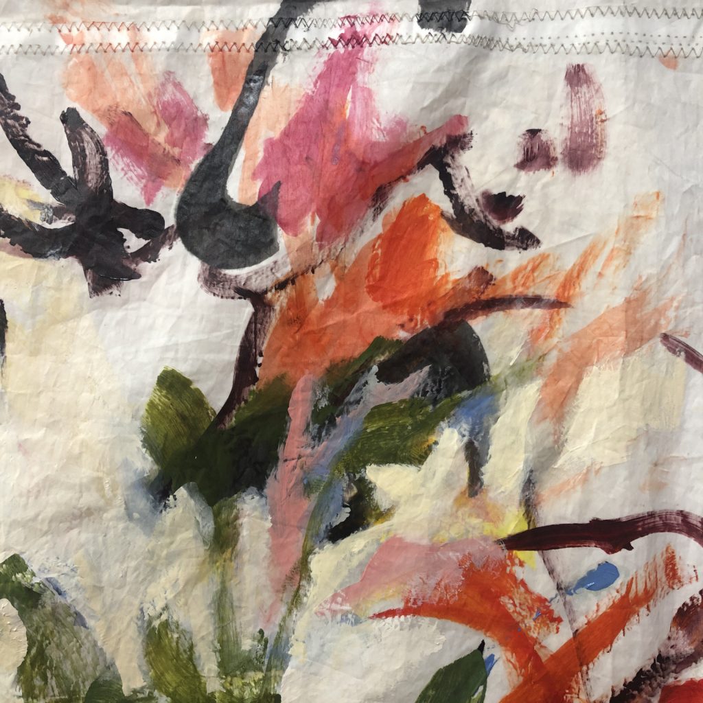 Flowers on sailcloth Detail