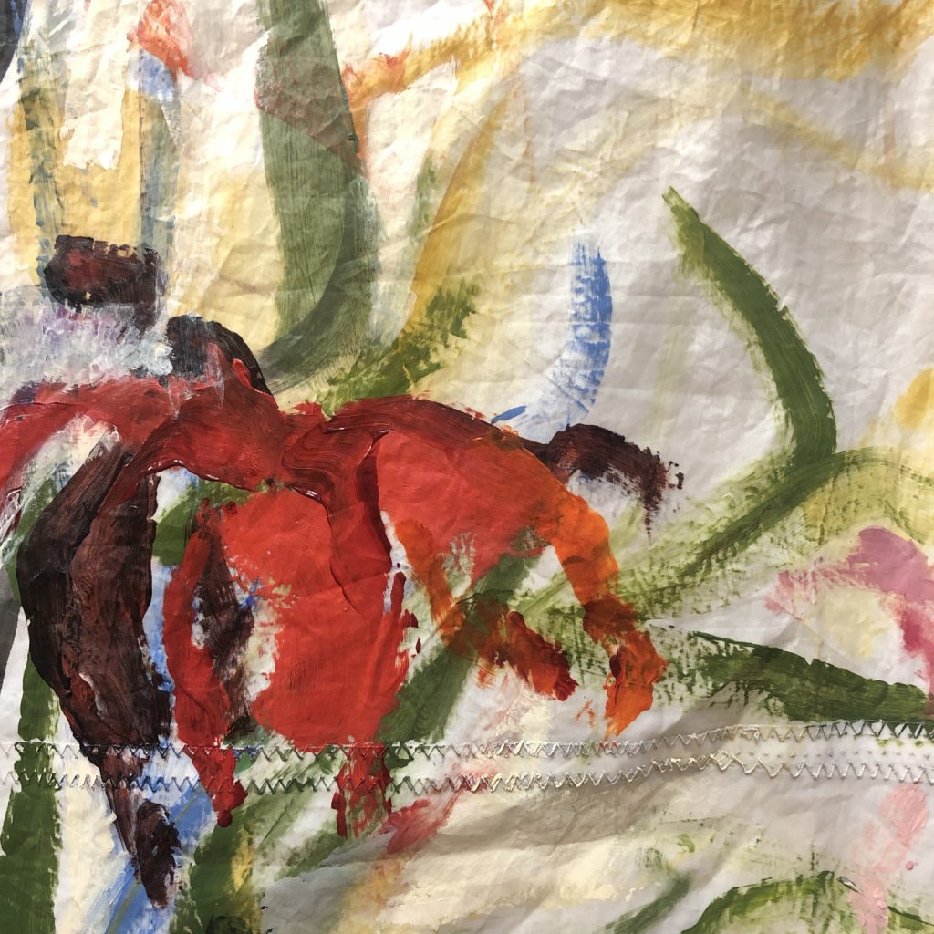 Flowers on sailcloth Detail