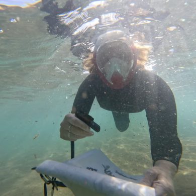 underwater artist drawing art under water ocean