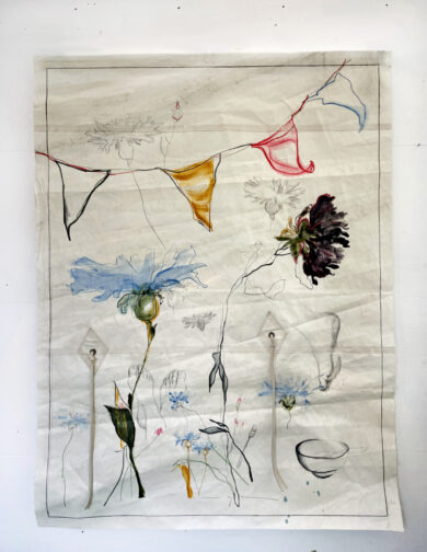 Levenslust | Original painting - drawing on recycled sailcloth