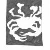black & white drawing of a swimming crab